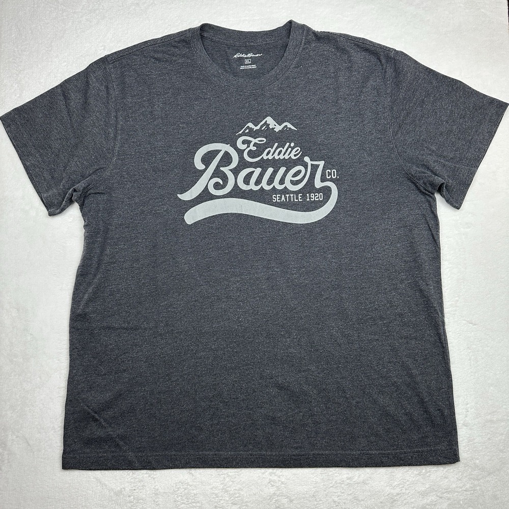 Men's XL Eddie Bauer Seattle 1920 Gray Graphic Print T Shirt